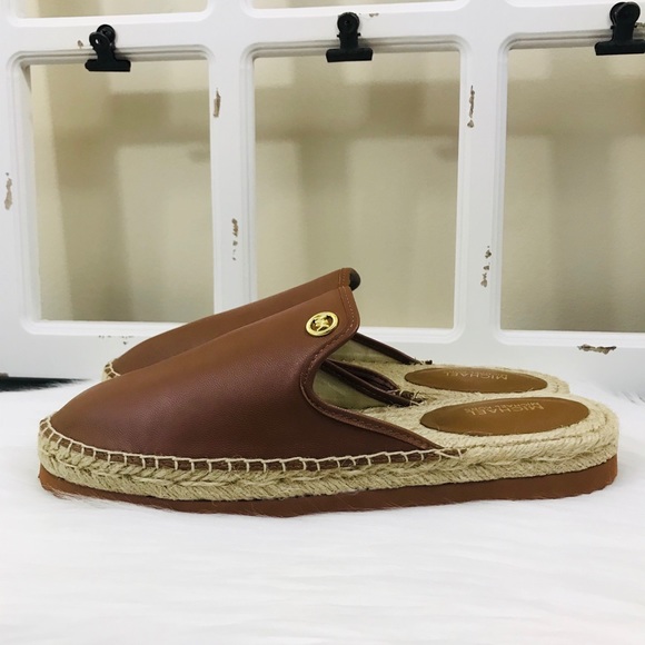 MK Emilia Leather Slide Slip On Espadrilles - Picture 4 of 9